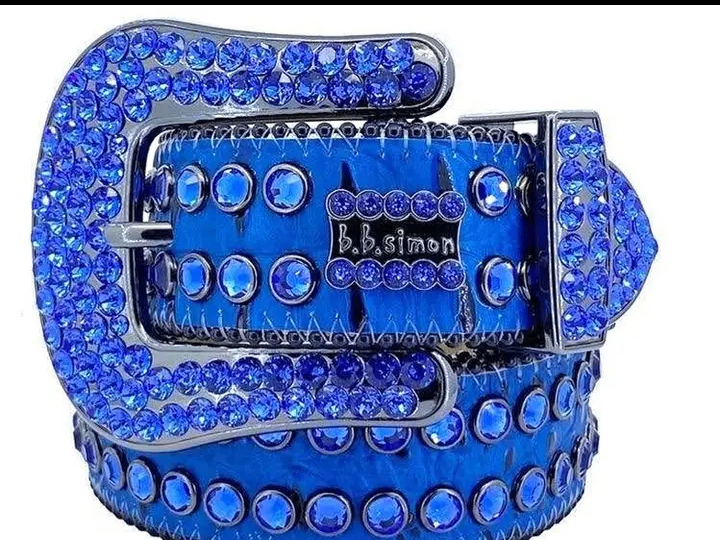 Ceinture strass bleue élégante