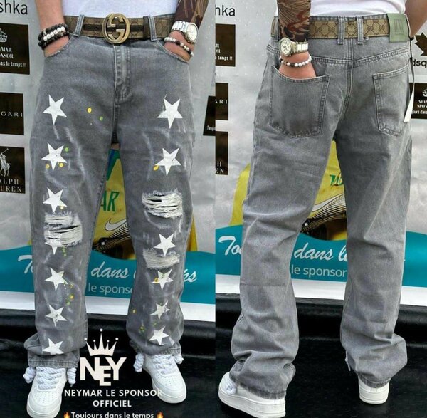 Jeans décontractés étoiles homme