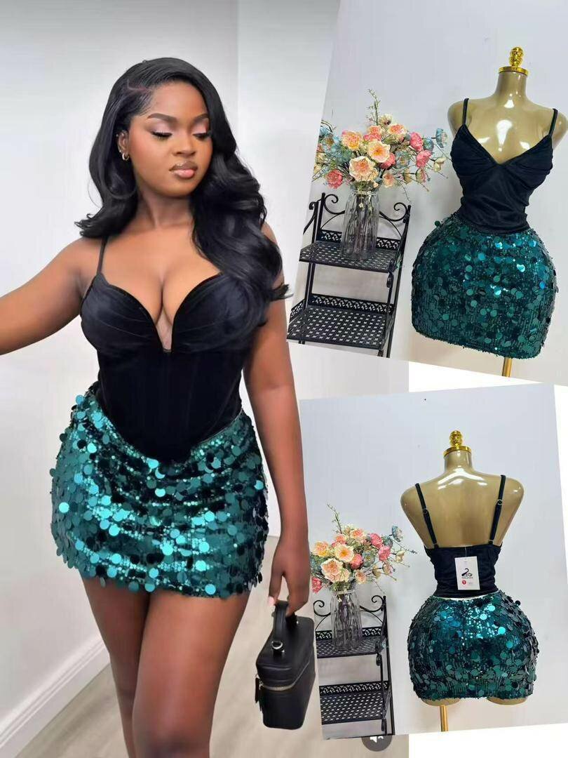 Robe moulante paillettes femme