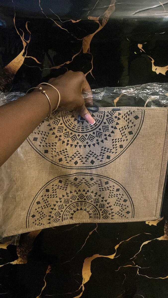 Sac cabas en jute bohème