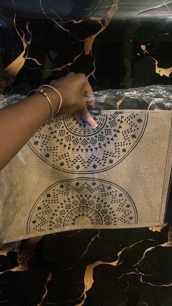 Sac cabas en jute bohème