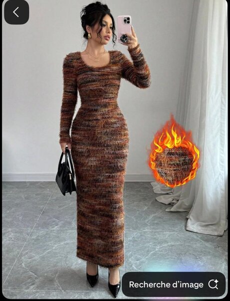 Robe longue en tricot