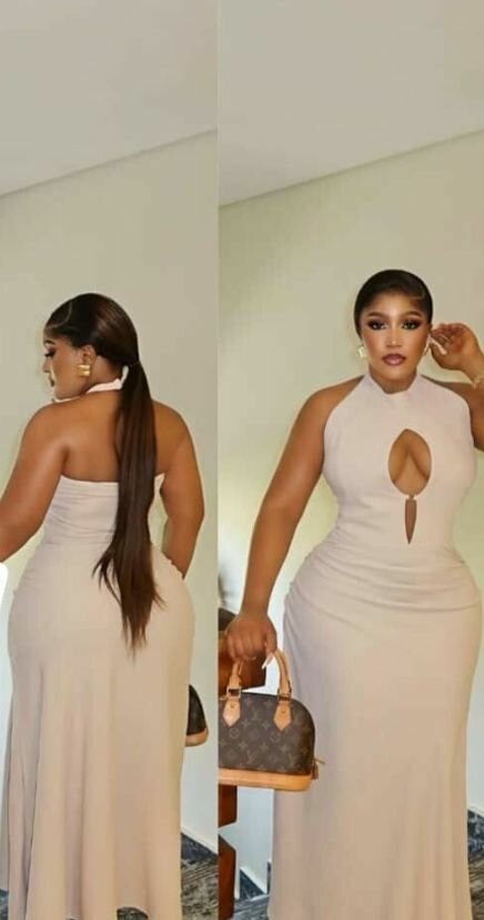 Robe longue élégante beige