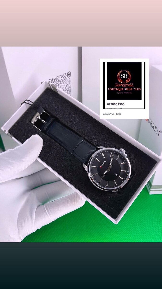 Montre Curen authentique avec sa boîte