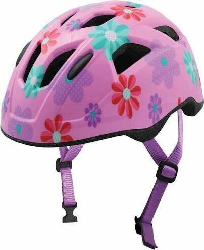 Casque vélo enfant floral rose