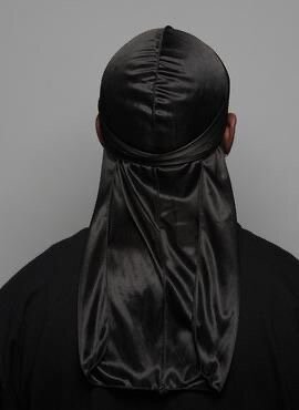 Durag en satin noir