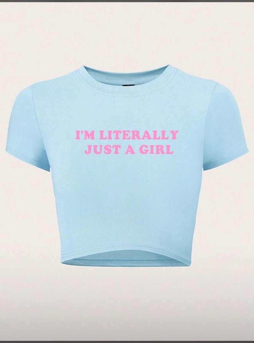 T-shirt court à message pour femme