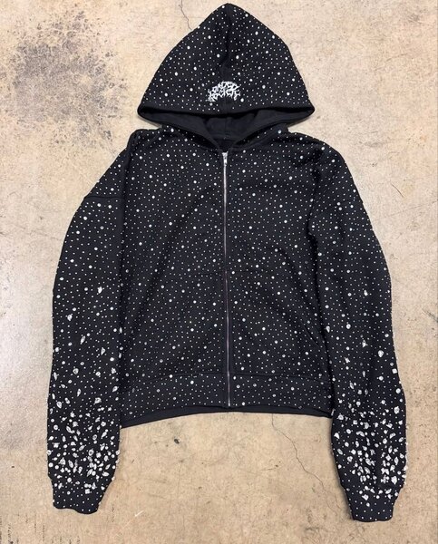 Sweat à capuche strass brillant