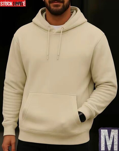 Sweat-shirt à capuche beige