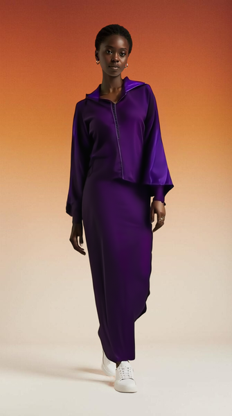 Robe de soirée violette élégante