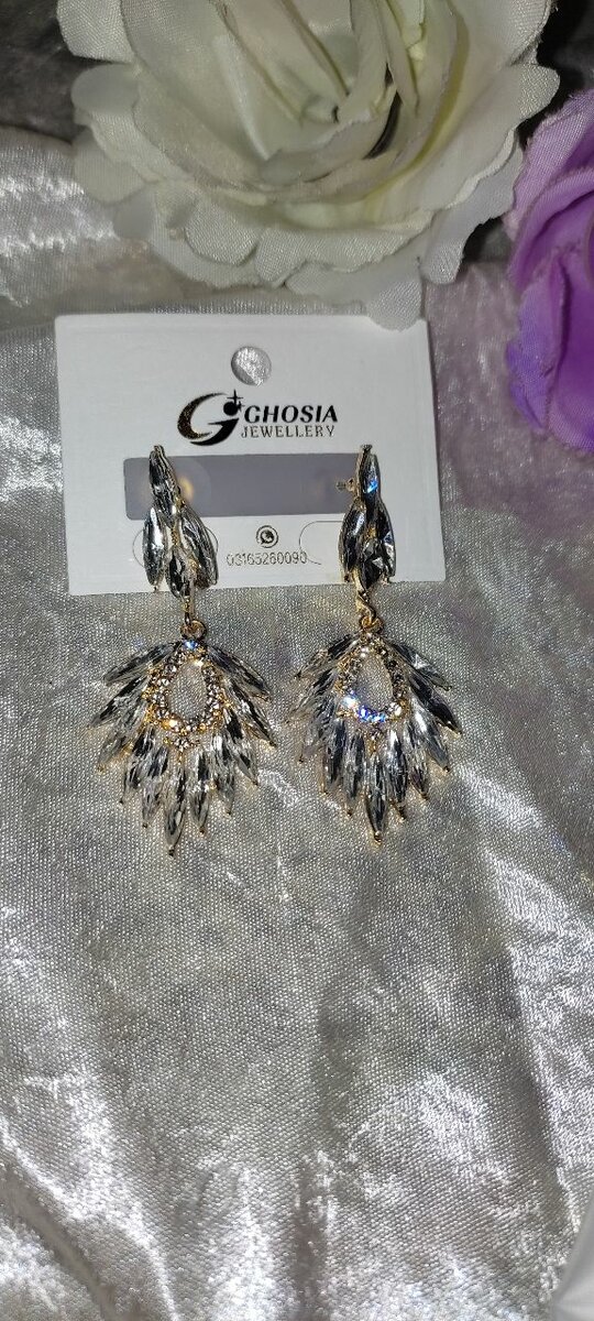 Women Earrings Sparkling Lady Elegant Tassel Long Stud Earri