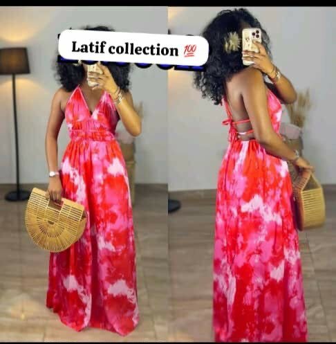 Robe longue dos nu rouge