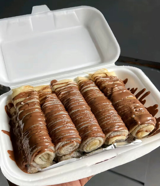 Crêpes roulées au chocolat