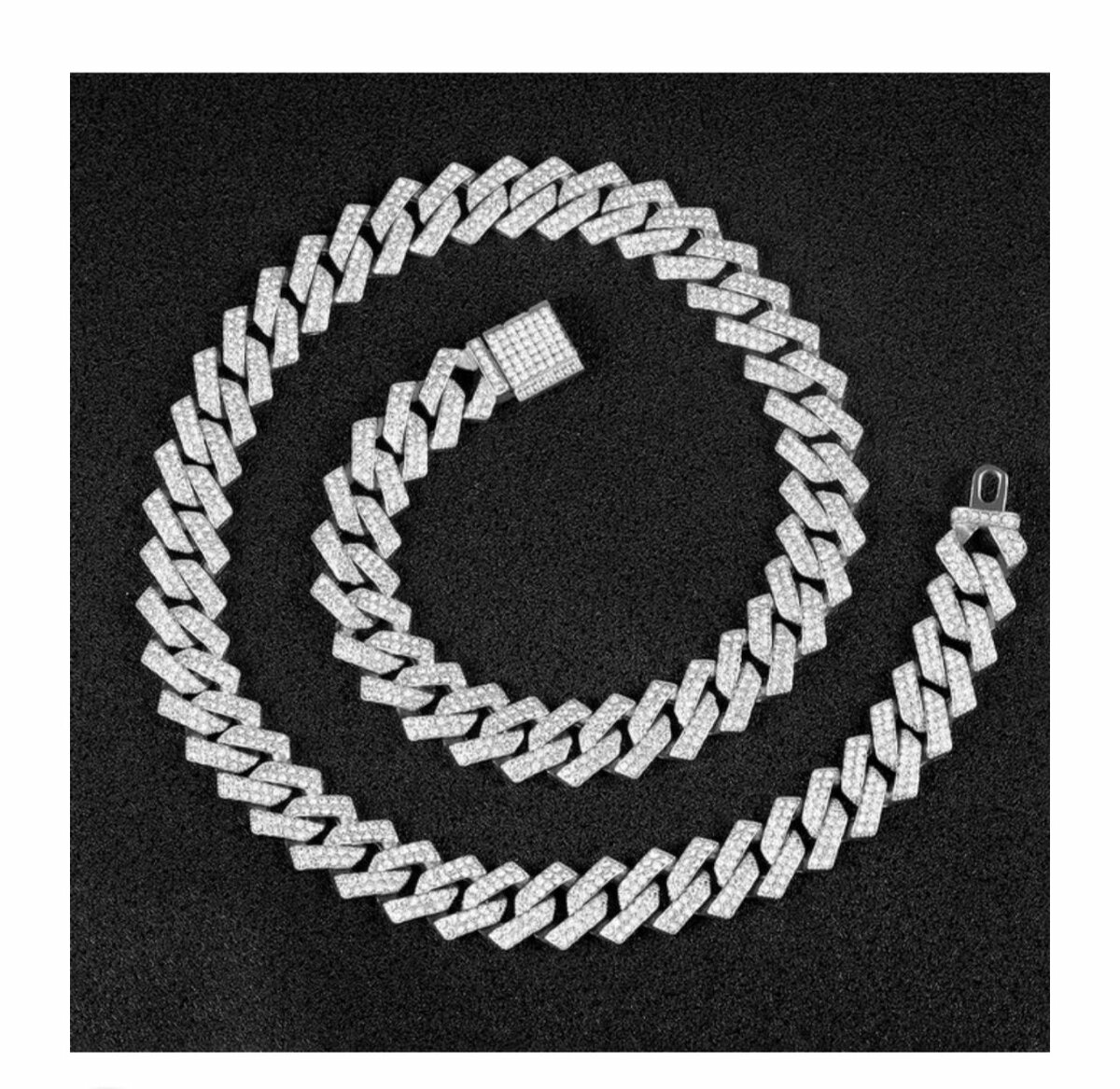 Collier cubain zirconium brillant