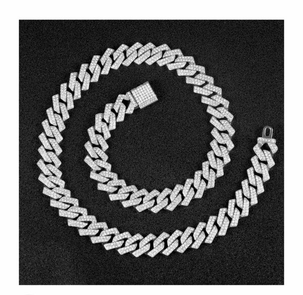 Collier cubain zirconium brillant