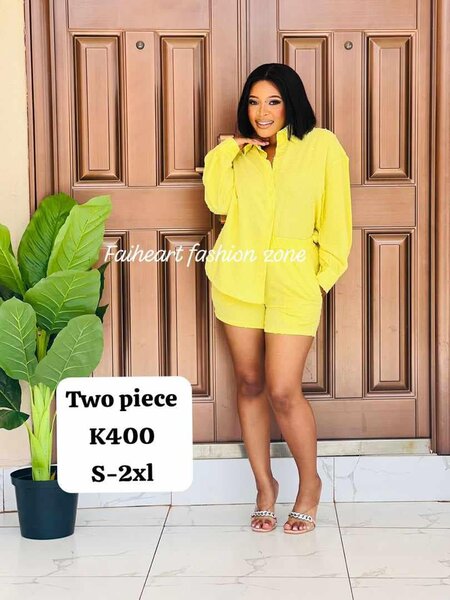 Women's set of yellow shirt and shorts Sizes: S, M,L,XL,2xl ,3xl