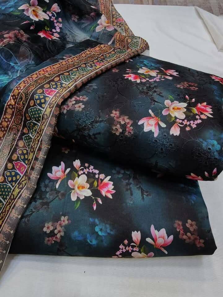 Printed lawn suit
