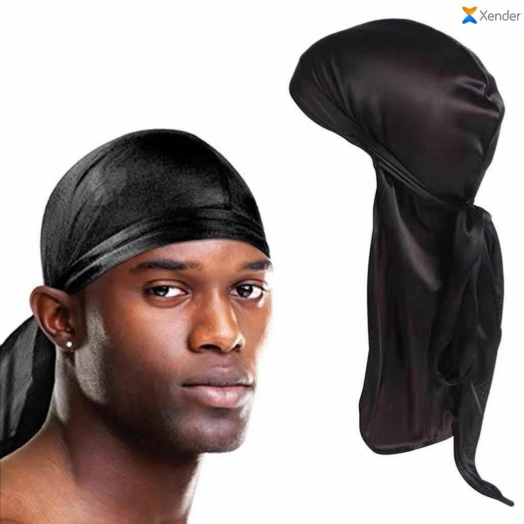 Durag en soie noir