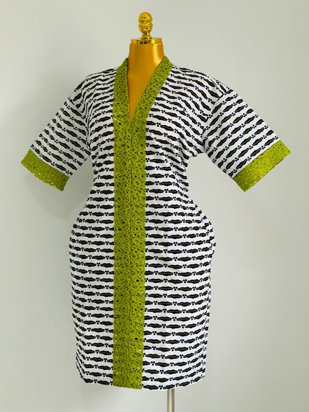 Robe Pagne et dentelle