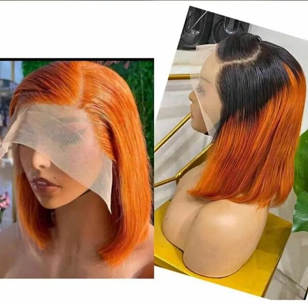 Perruque orange éclatante