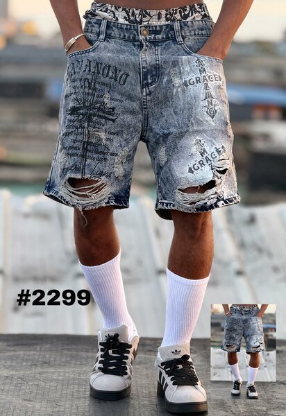 Shorts en jean imprimés tendance
