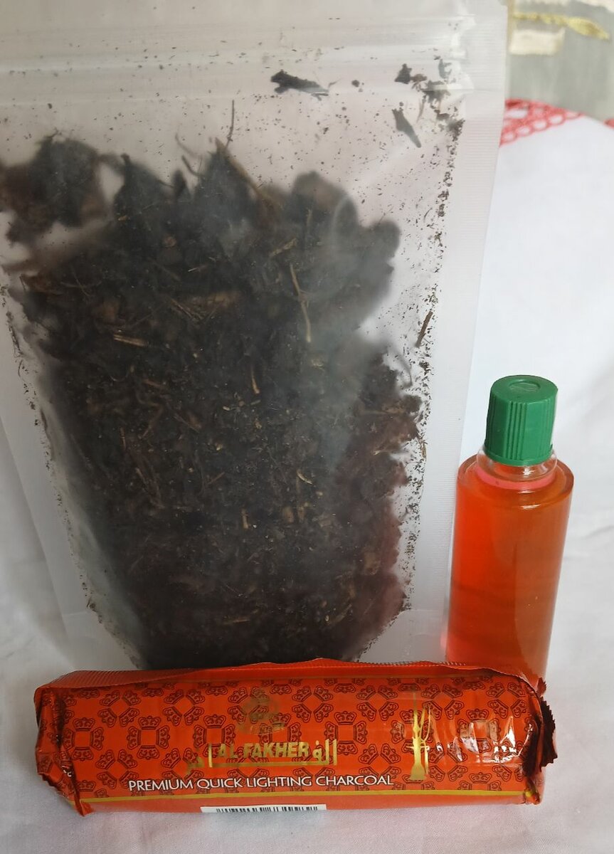 Encens, eau de Cologne,charbon