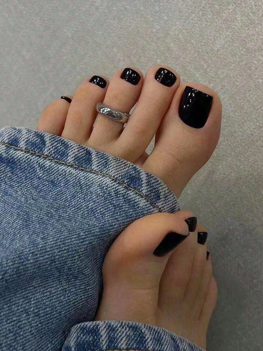 Ongles Noires Autocollantes
