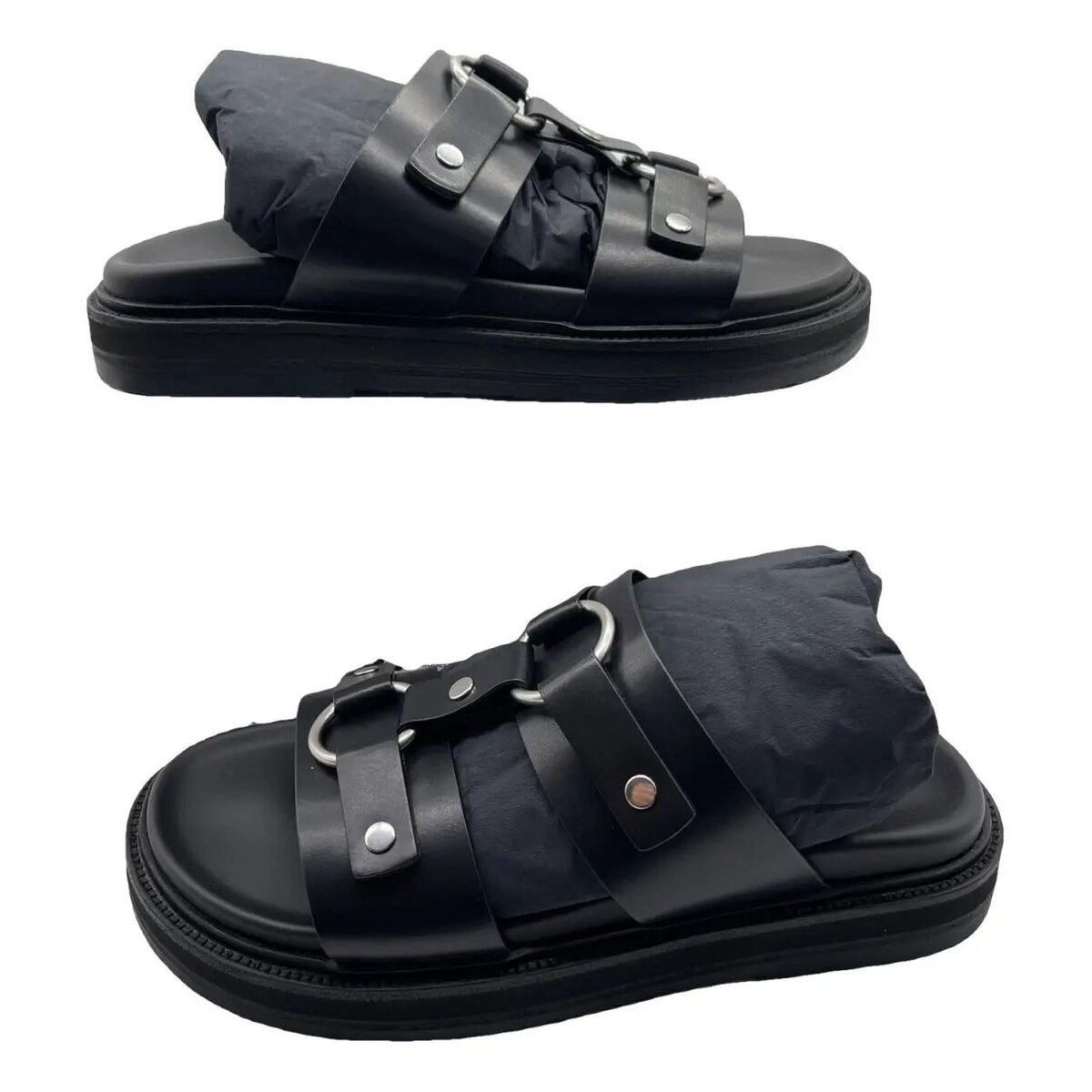 Sandales Plates Noires Élégantes