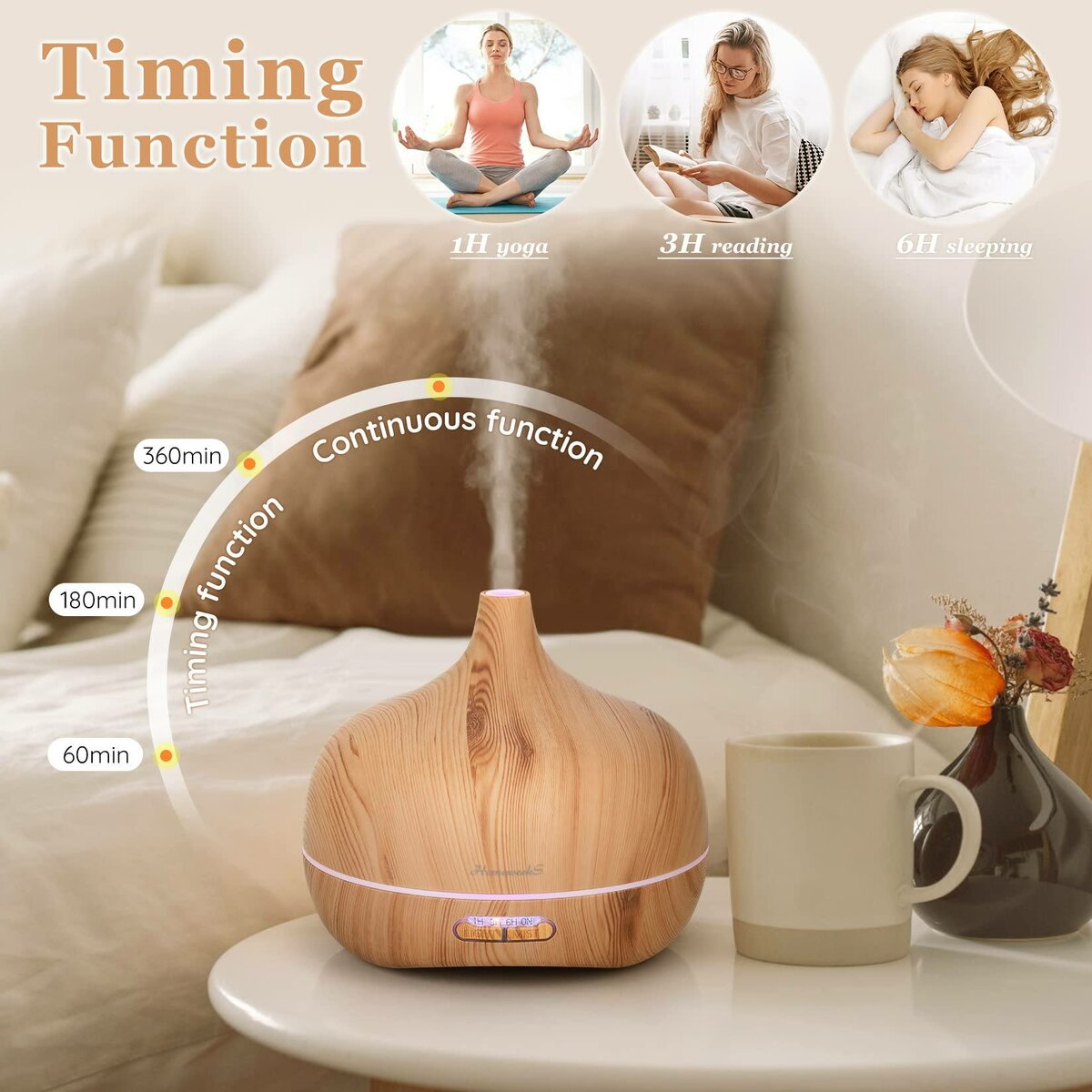 Electric Air Humidifier 500ML with fragrance oil