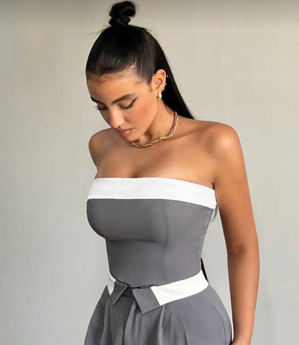 Robe bustier grise élégante