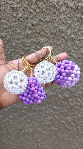 Porte-clés boule perles