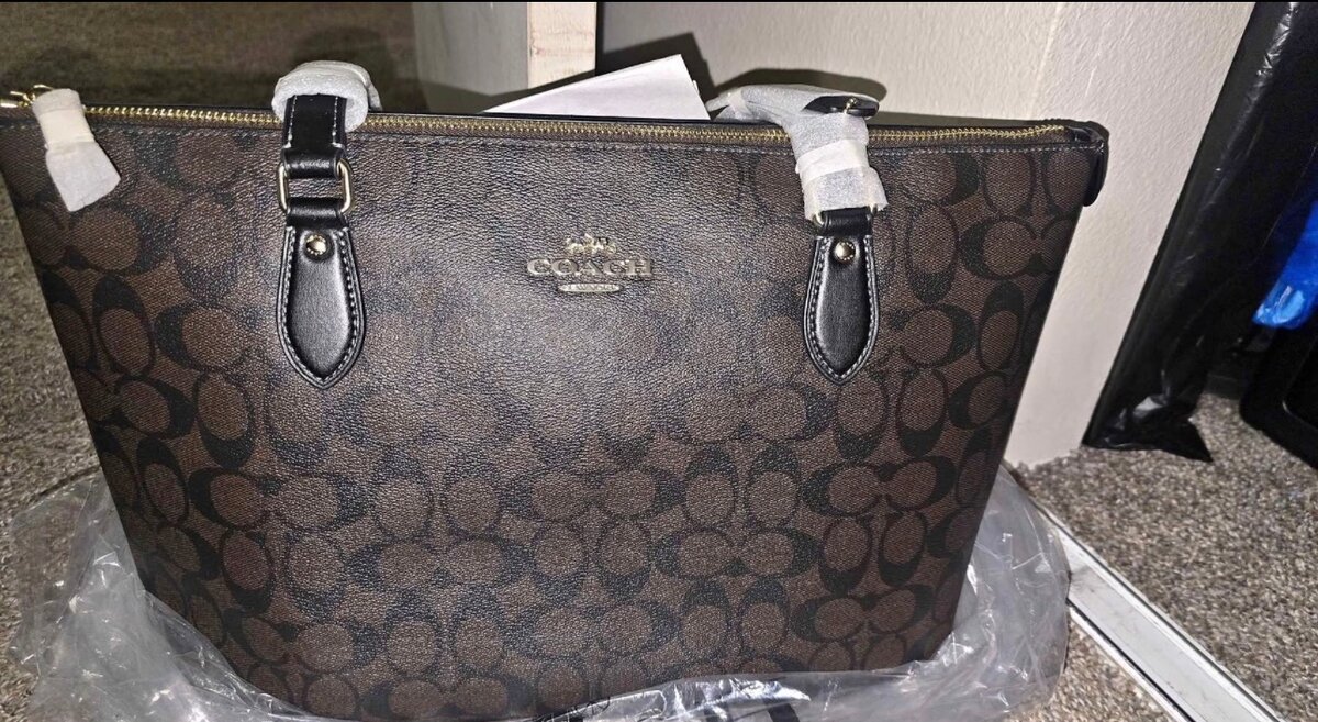 Sac cabas COACH en cuir marron