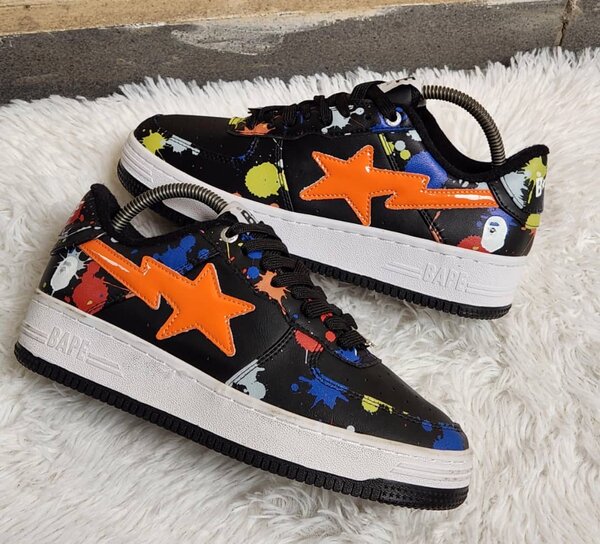 Baskets Bape colorées éclaboussées