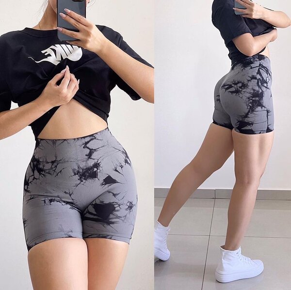 Shorts de sport tie-dye femme