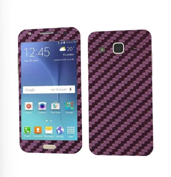 Samsung Galaxy J5 2015 Purple Carbon Fiber Texture Mobile Skin