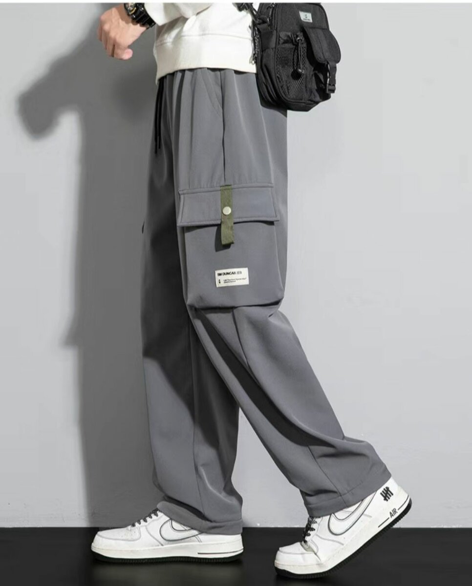 Новый серый комбинезон мужской осенне-зимний свободный прям