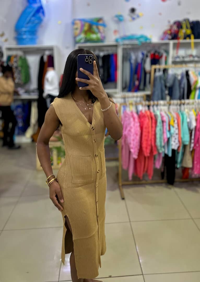 Khaki dress,available in all.sizes