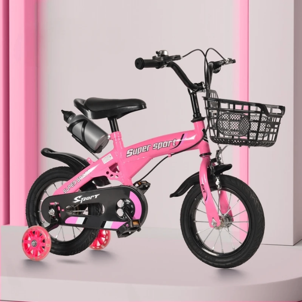 Vélo Enfant Rose avec Stabilisateurs