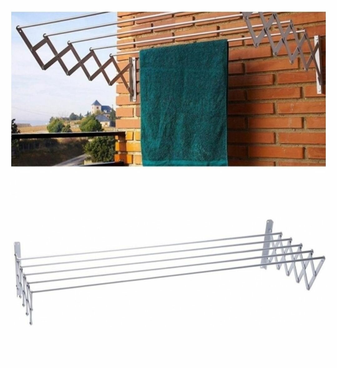 WALL-MOUNTED FOLDABLE EXTENDABLE ALUMINUM CLOTHES AIRER