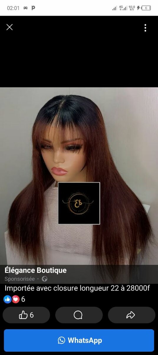 Perruque synthétique en lace