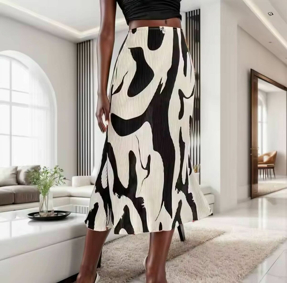 Pleated Mid-length skirt