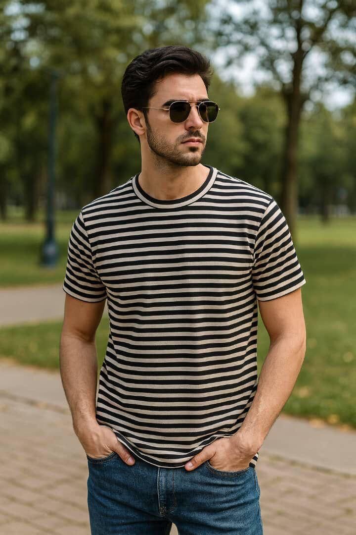 T-shirt rayé pour hommes