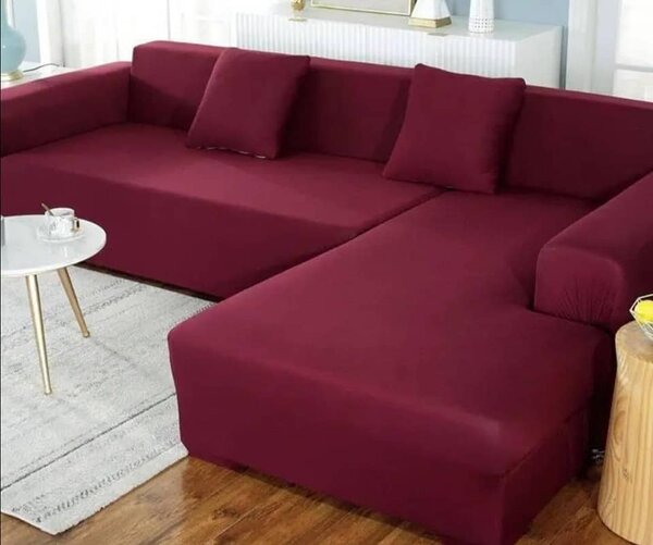Velvet sofa cover red