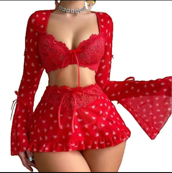 Ensemble Lingerie Rouge Séduisant