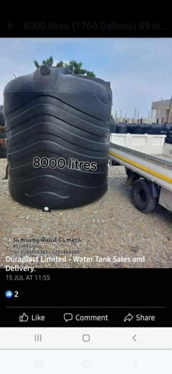 8000 litres Duraplast Watatank