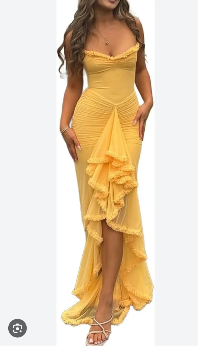 Robe de soirée jaune élégante