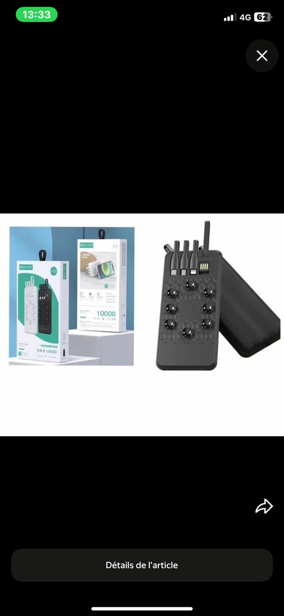 Chargeur rapide Oraimo 10000mAh