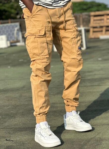 Pantalon cargo beige homme