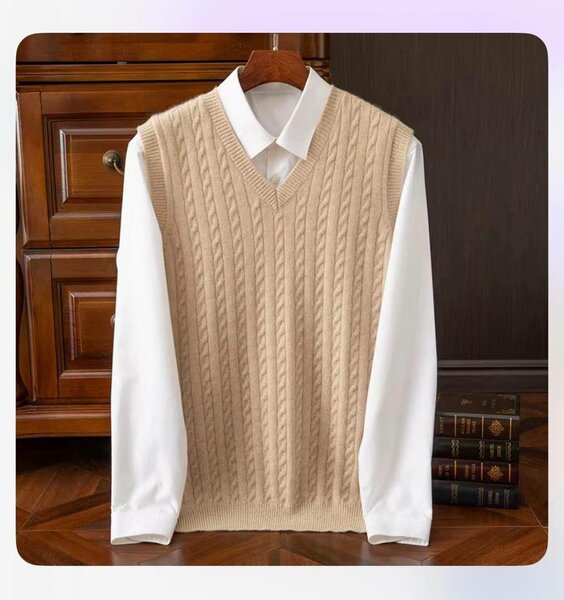 Pull-over sans manches beige