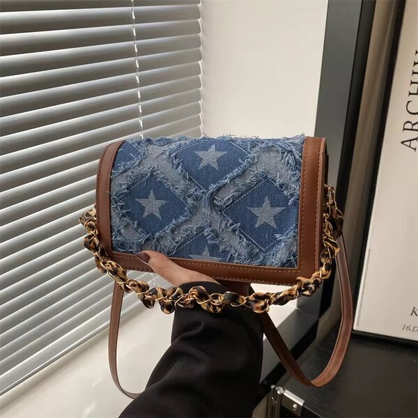 Sac bandoulière en jean tendance